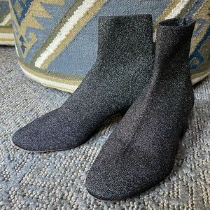 Loeffler Randall Carter Metallic Knit Sock Boots 8.5